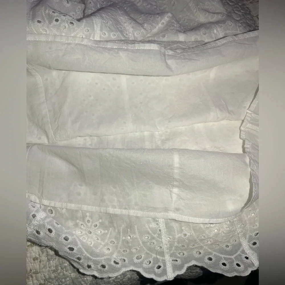 Summer  Lulus Cutie White Eyelet Embroidered Sleeveless Mini Dress 100% Cotton - Picture 9 of 9